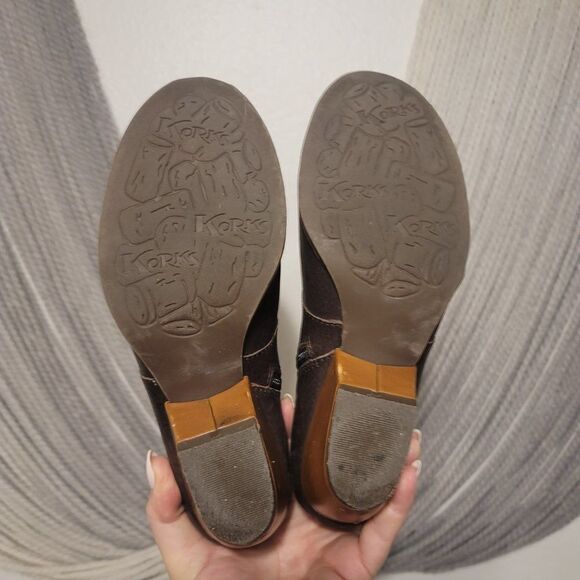 Korks by Kork-Ease "Nanda" Brown Leather Ankle Boots Sz 7 - Picture 9 of 10